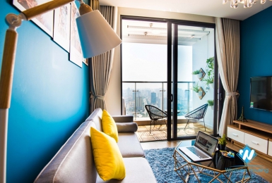 Highfloor open plan living room 2 bedrooms apt for rent in Vinhomes METROPOLIS